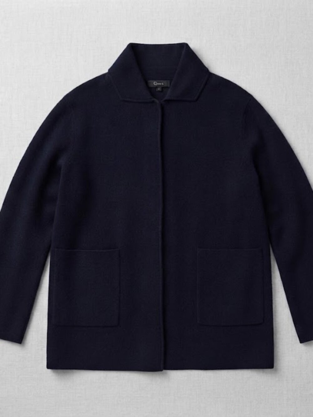 Quince - 100% Organic Cotton Knit Blazer Cardigan Jacket | Medium | Navy Blue